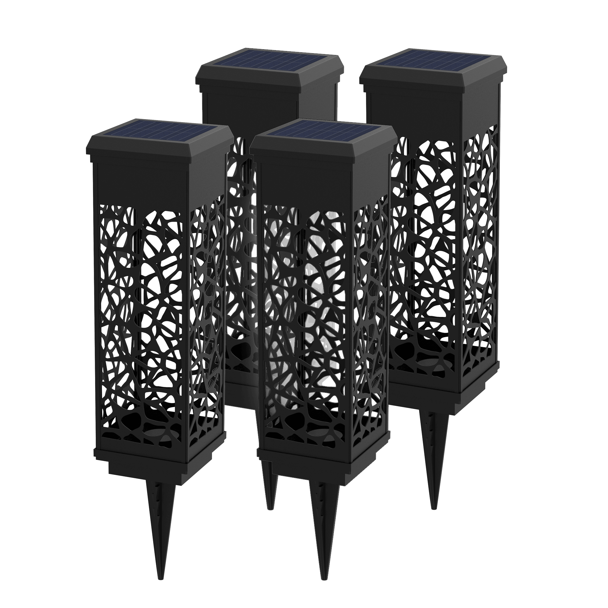 KODA Solar Mosaic Square Bollard Light (4-pack)