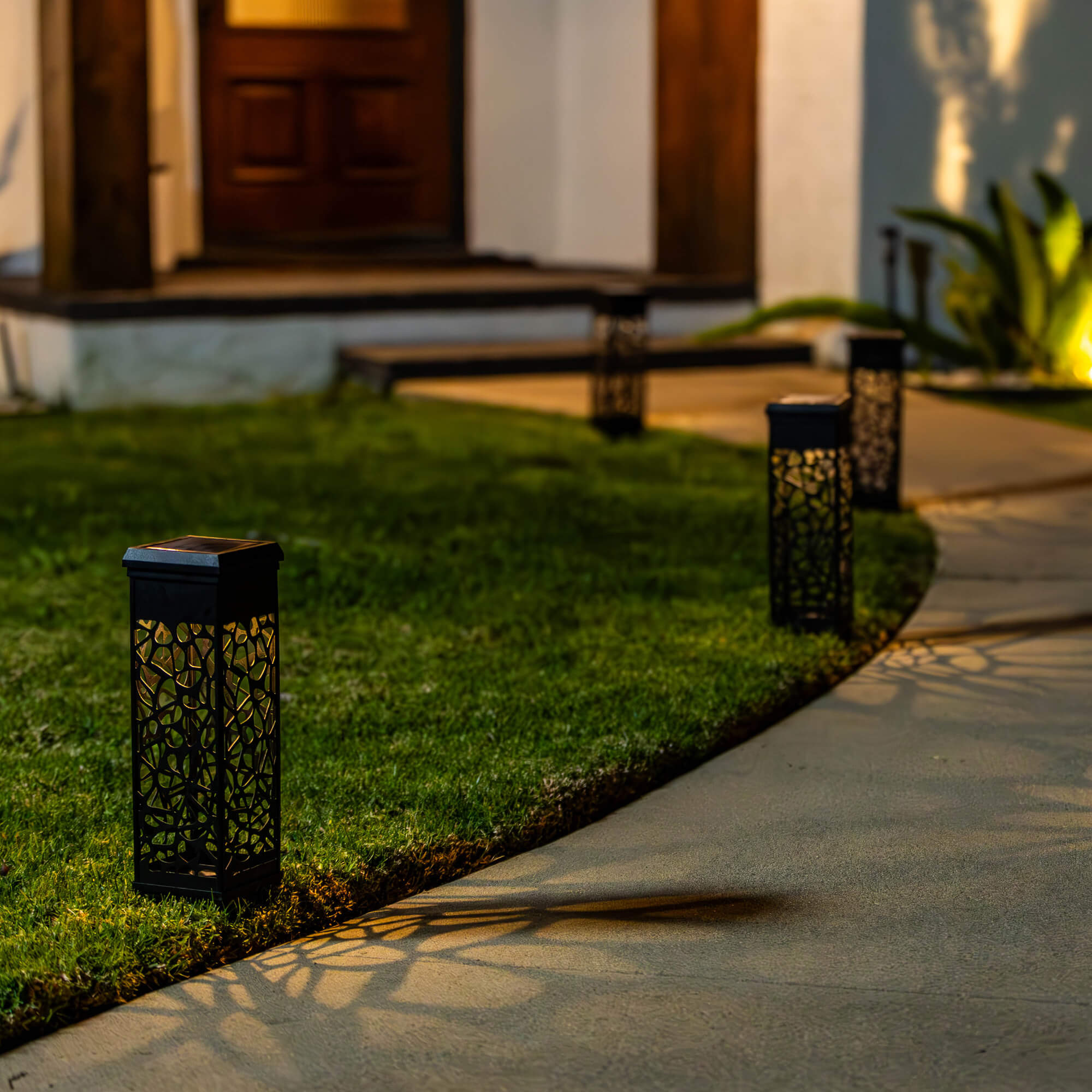 KODA Solar Mosaic Square Bollard Light (4-pack)