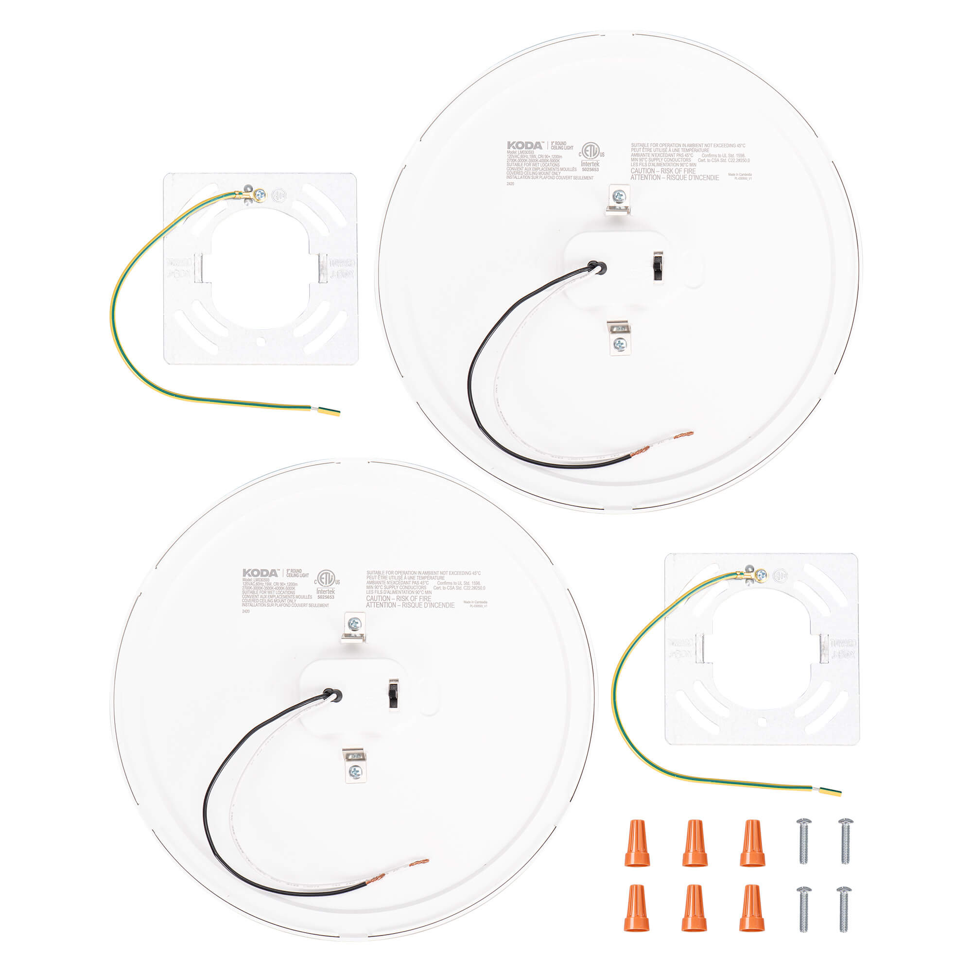 KODA Pro Series 9" Round LED Ceiling Light with Adjustable White Color (2-pack)