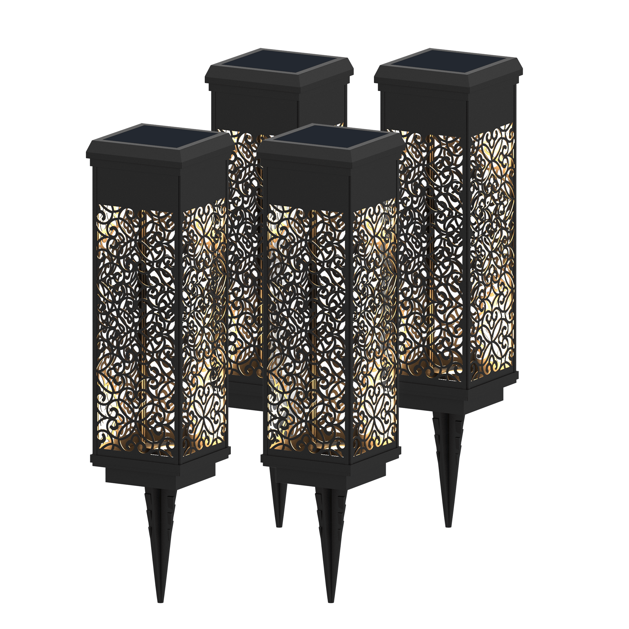 KODA Solar Flora Square Bollard Light 4-Pack