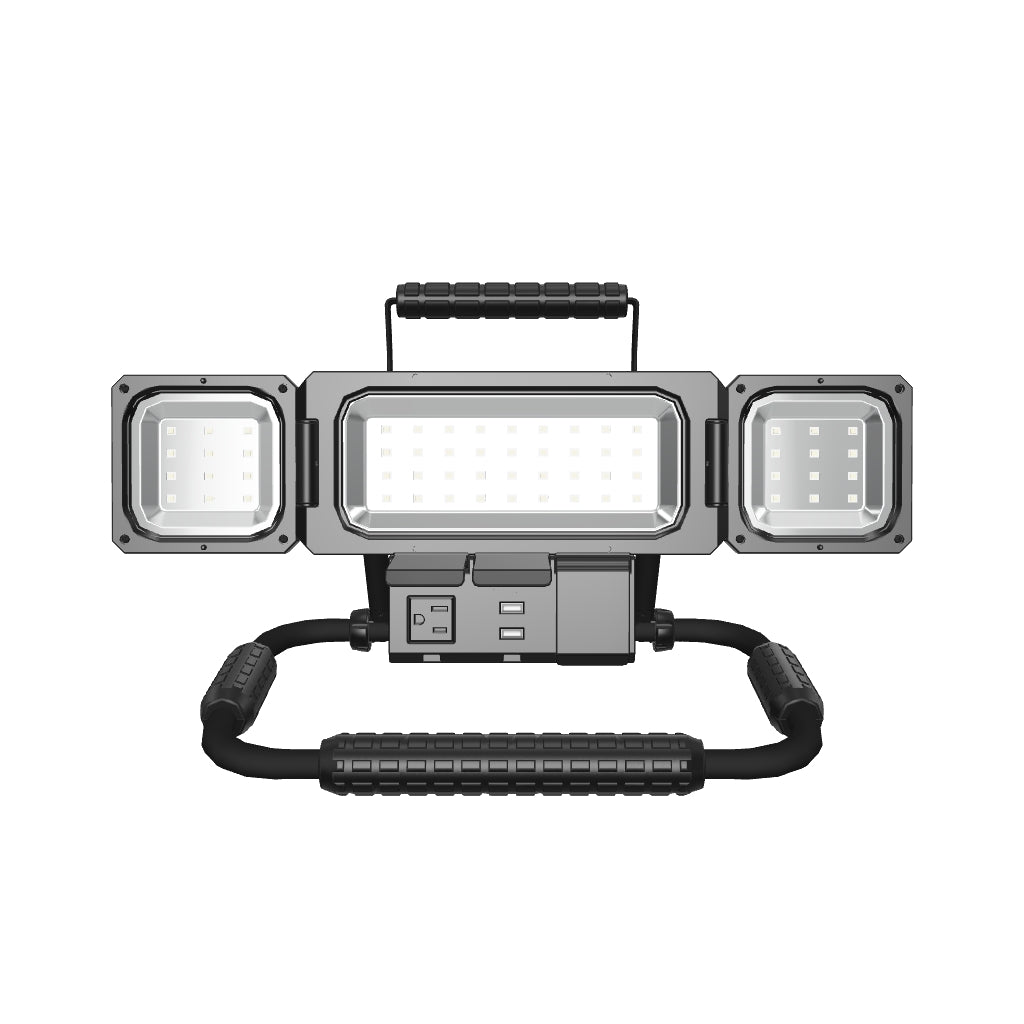 KODA Multidirectional LED Work Light with 120V Outlets and USB Charging (2500 Lumens)