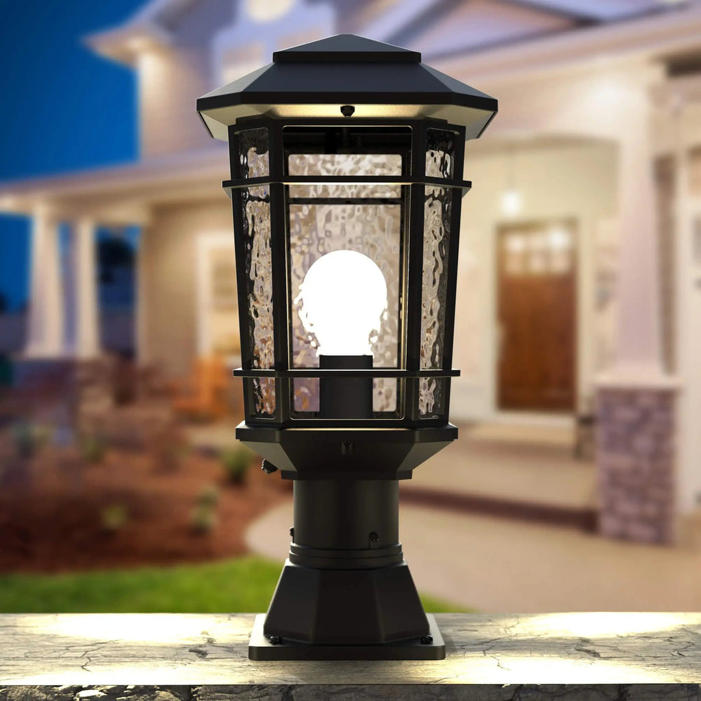 Super Bright LED Outdoor Black Coach Lantern Post Top Light
