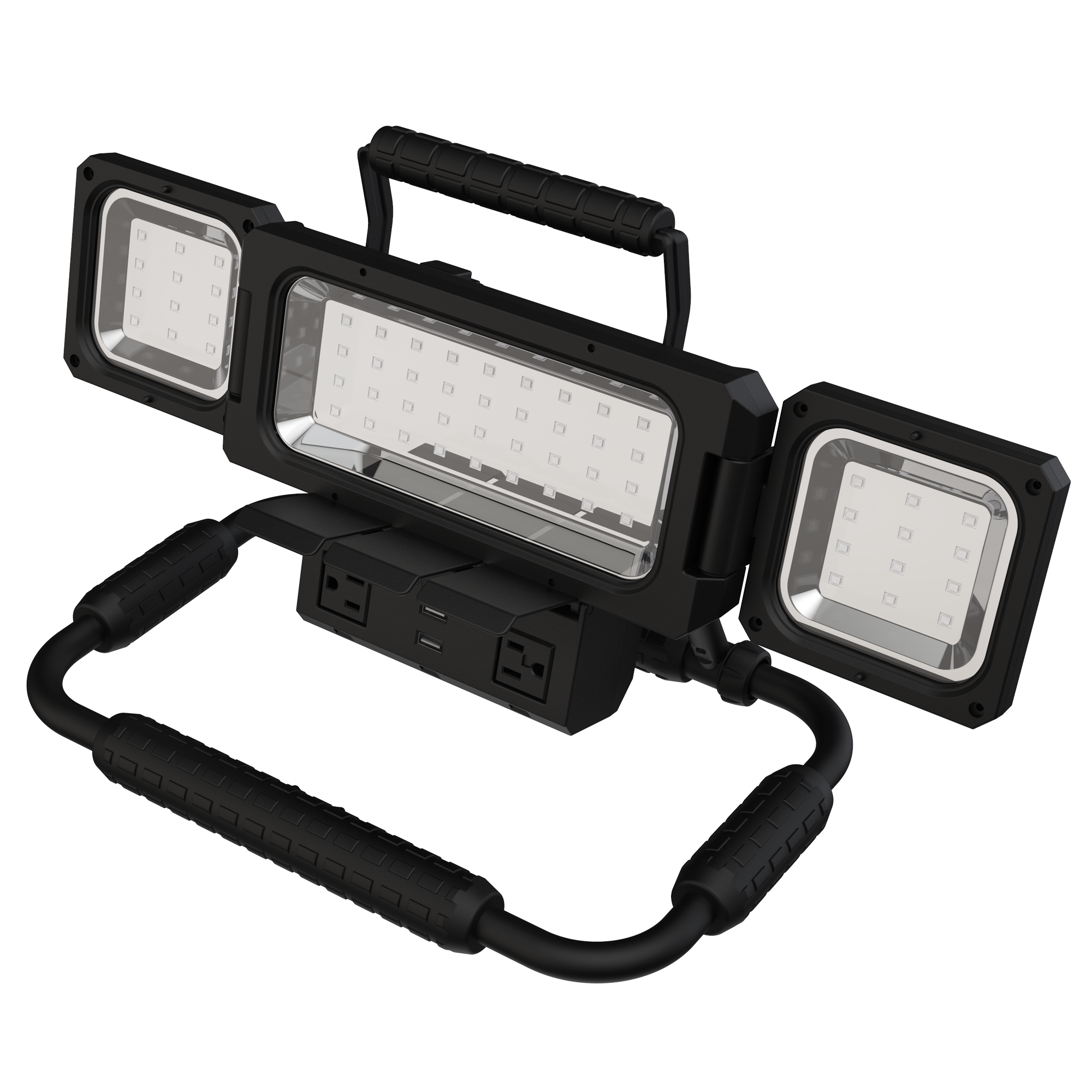 Koda - KODA Multidirectional LED Work Light with 120V Outlets and USB Charging