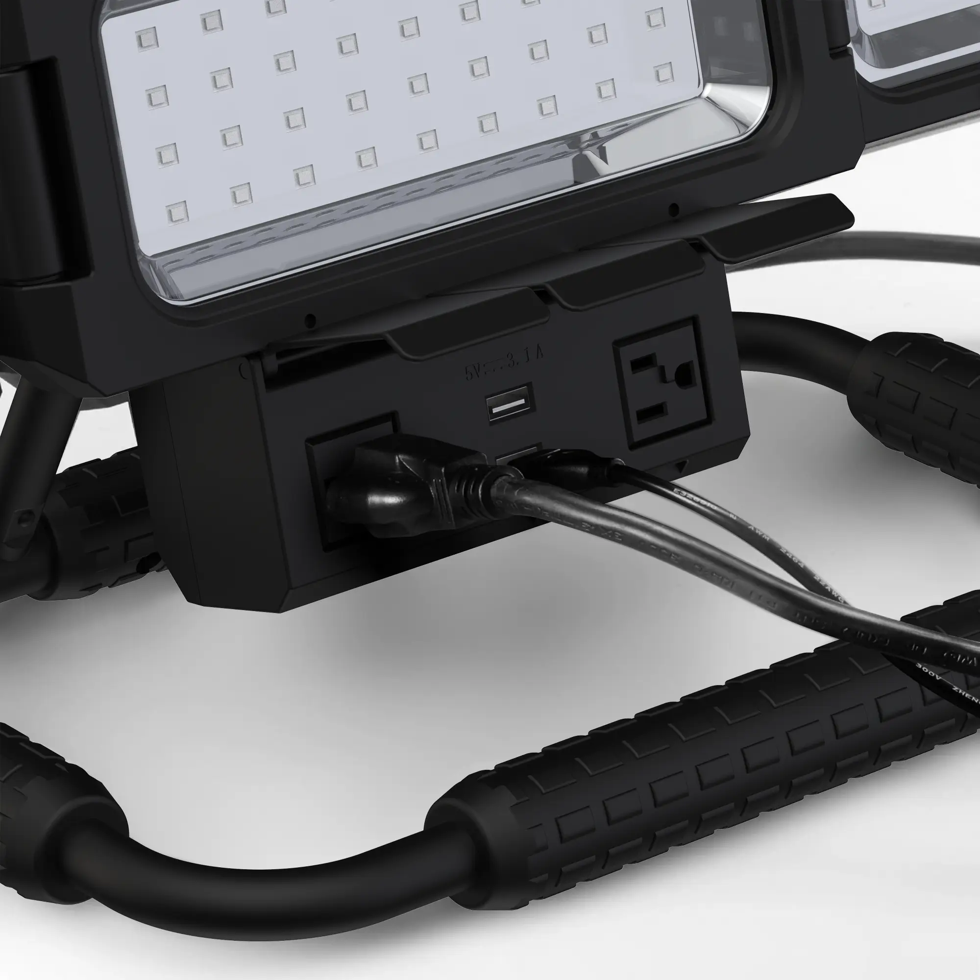 Koda - KODA Multidirectional LED Work Light with 120V Outlets and USB Charging