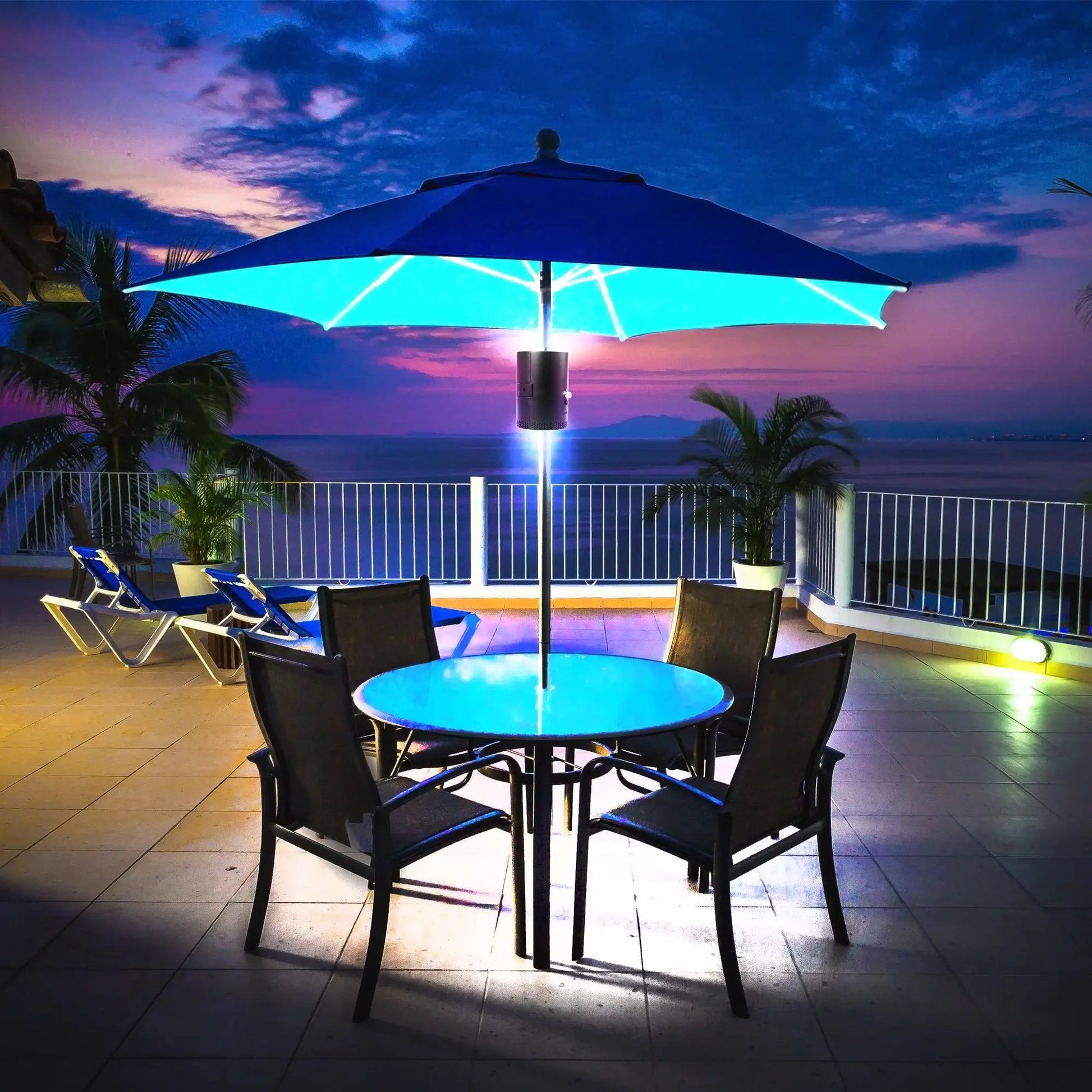 Koda - Koda LED Umbrella Patio Light with Solar Charging Panel